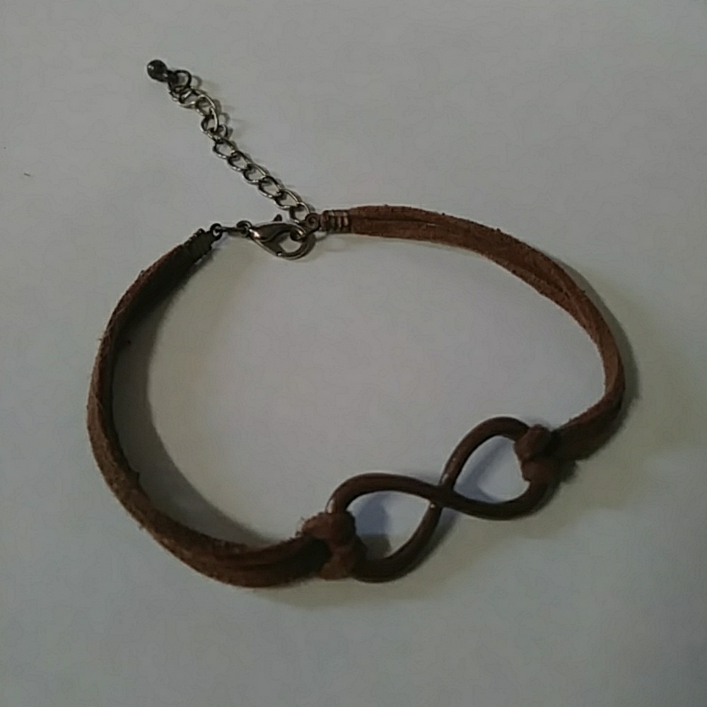 Coppery Infinity Suede Bracelet